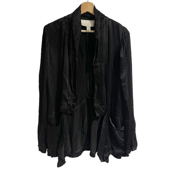 Morgan Carper Medium Cupro Silk Blend Black Cardigan - Picture 1 of 6